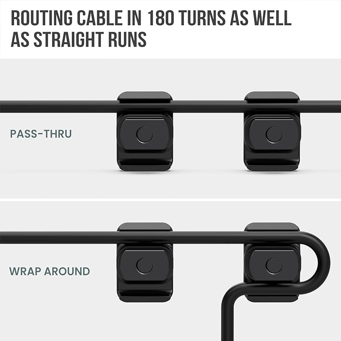 Guardtier CGM909 Pressure Switch Cable Guides Compatible with M-LOK System, Flashlight Laser Wire Management Clips 8 Pack - Black (Black)