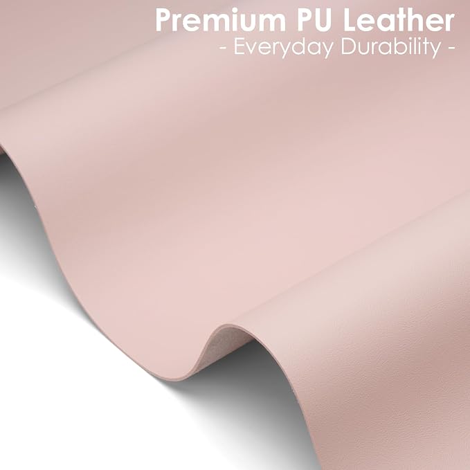 Leather Desk Pad Protector, Waterproof Mouse Pad, PU Desk Mat, Office Desk Cover, Desk Writing Mat for Office/Home/Work/Cubicle (Light Pink) 23.6x13.7 in