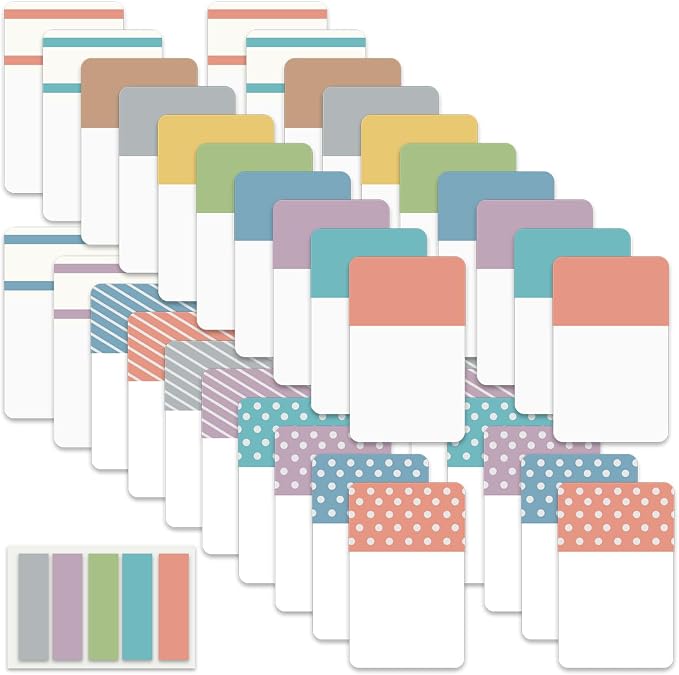 ELII 900 PCS 1 Inch Book Tabs Sticky Index Tabs,Writable and Repositionable File Tabs Flags Colored Page Markers Labels for Reading Notes, Books and Classify Files, 41 Sets