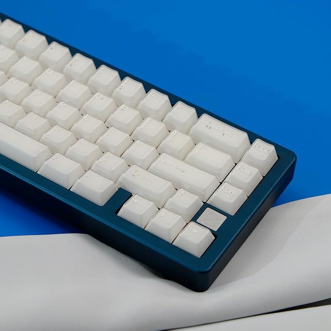 Sumgsn 114 Keys Doubleshot White Translucent Keycaps Cherry Profile Custom Keycap Set Fit for Cherry Mx Switches Mechanical Keyboard