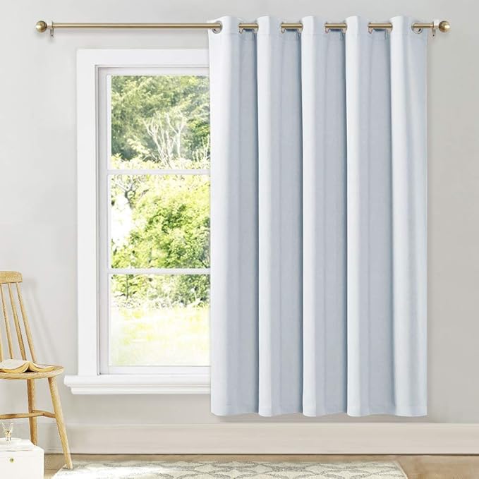 NICETOWN Insulated Sliding Door Curtain-Wide Thermal Blackout Patio Door Curtain Panel, Sliding Door Drapes/Draperies with Grommet Top (1 Piece, Cloud Grey, 70" Wide x 72" Long)