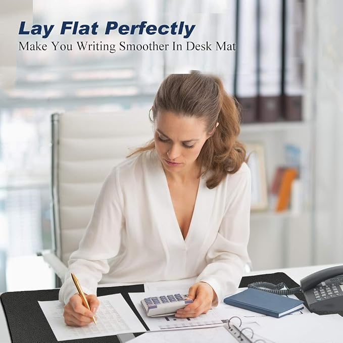 Desk Pad for Office Home 31" x 13",PU Leather Waterproof Large Desk Writing Mat Organizer,Multifunctional Ultra Thin Dual Use Desk Blotters Mouse Pad Protector … (Black)