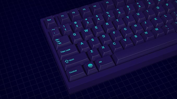 Drop + MiTo GMK Laser Custom Mechanical Keyboard Keycap Set - 120-keys, Doubleshot, Cherry Profile, for 60%, 65%, and TKL Layouts, etc. (Synthwave)