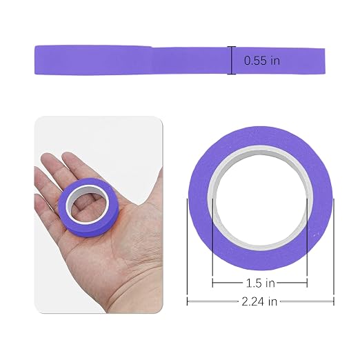 UMETDO 8PCS Colored Masking Tape - Purple Painters Tape, Tape for Kids Art Supplies, Great for Crafts, Labeling, DIY Decorative, 1/2 Inch Colored Tape Rolls- Tiny Size