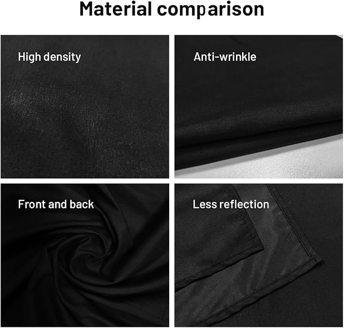 Black Backdrop Background,10 X 7 FT Large Photography Backdrop Photo Photoshoot Background Screen for Photography Photo Booth Backdrops Parties Curtain
