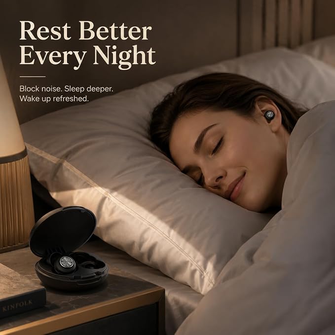 45dB Ear Plugs for Sleeping, Soft Silicone for Side Sleepers, 4 Sizes | Reusable soft silicone with XS/S/M/L sizes for side sleepers, concerts, flights and hotels; carrying case included.