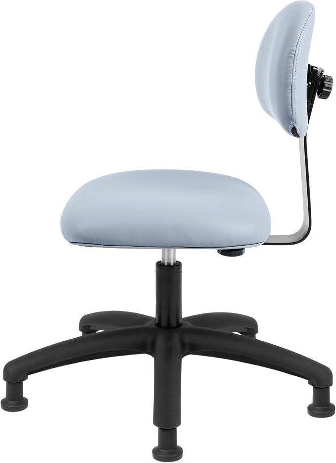 FSS Series Square seat Low (17"-23") seat Height Chair. Vinyl-for Office, Garage, Desk, Shop, Computer, Doctor, Medical, Easy to Clean! NO Footring (Gray, Low, Glides)