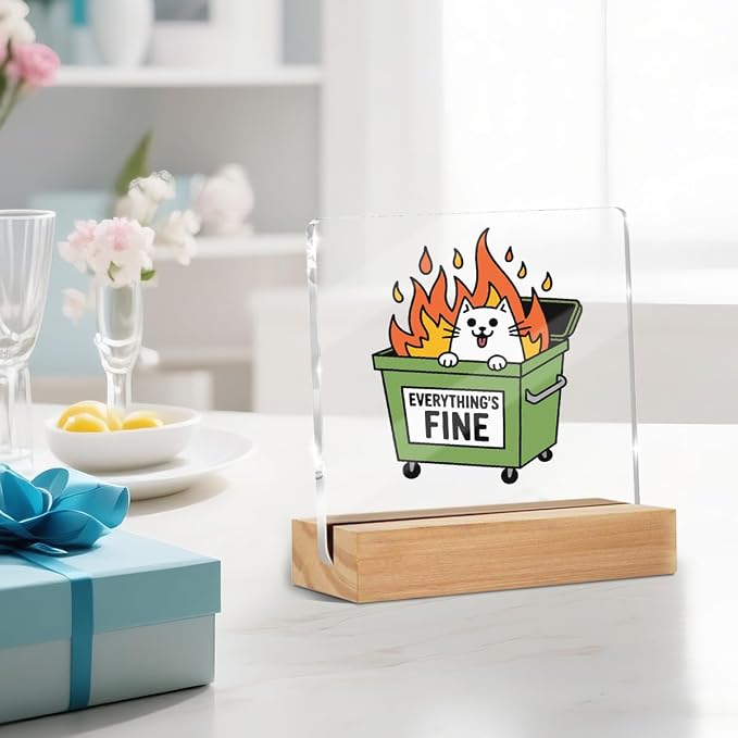 Birthday Gifts for Women Desk Rates Sign Gag Gift Acrylic With Wooden Stand | Funny Gifts for Coworker Employee Men Boss, Funny Office Sign Tabletop Decor Desk Accessories 4x4 Inch
