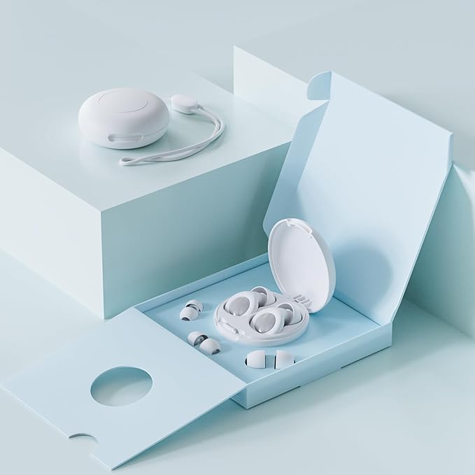 Ear Plugs for Sleeping Noise Cancelling,Comfortable Silicone Earplugs for Sleeping Hearing Protection Ear Plugs for Sleep, Focus, Noise Sensitivity,Off-White