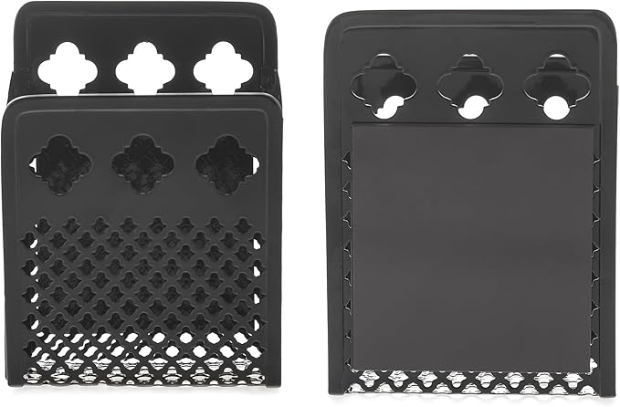 Magnetic Pen Holder, Mesh Metal Strong Magnet Dry Erase Marker Holder Pencil Organizer Small Items Basket for Refrigerator, Whiteboard, Locker Accessories-Black