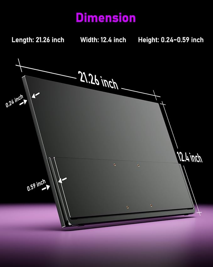 Yodoit Portable Monitor for Laptop 23.8" 4K UHD Travel Gaming Monitor Screen IPS Display with USB Type C Port and Built-in Speakers Compatible with PC, Xbox Black