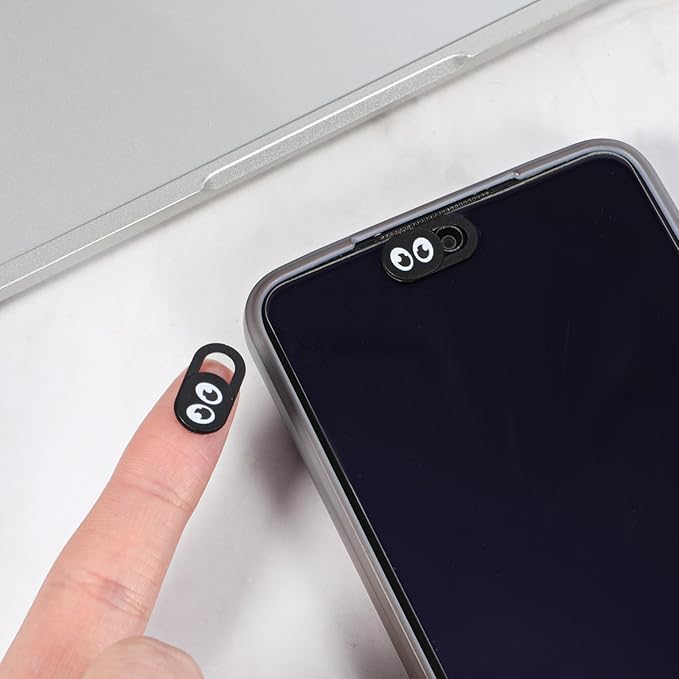 8PCS Webcam Cover Slide Laptop Camera Cover Ultra Thin Laptop Camera Cover, Phone Computer Camera Cover Slide Web Cam Privacy Cover Camera Blocker for Cell Phone Desktops Pc Tablet (Black)