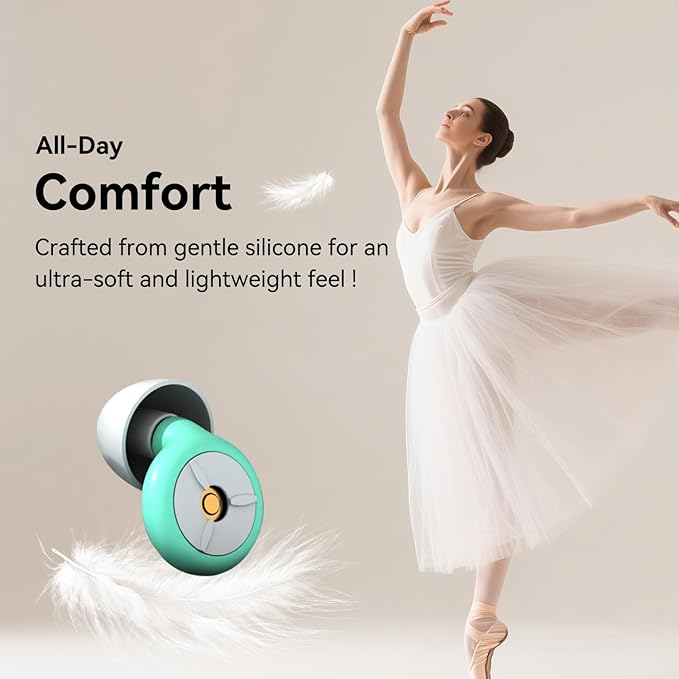 Ear Plugs for Sleeping Noise Cancelling, 24-30dB Ear Plugs for Noise Reduction, Hearing Protection, Silicone Soft Reusable EarPlugs for Sleep, Concert, Focus with Case & 4 Pair Eartips