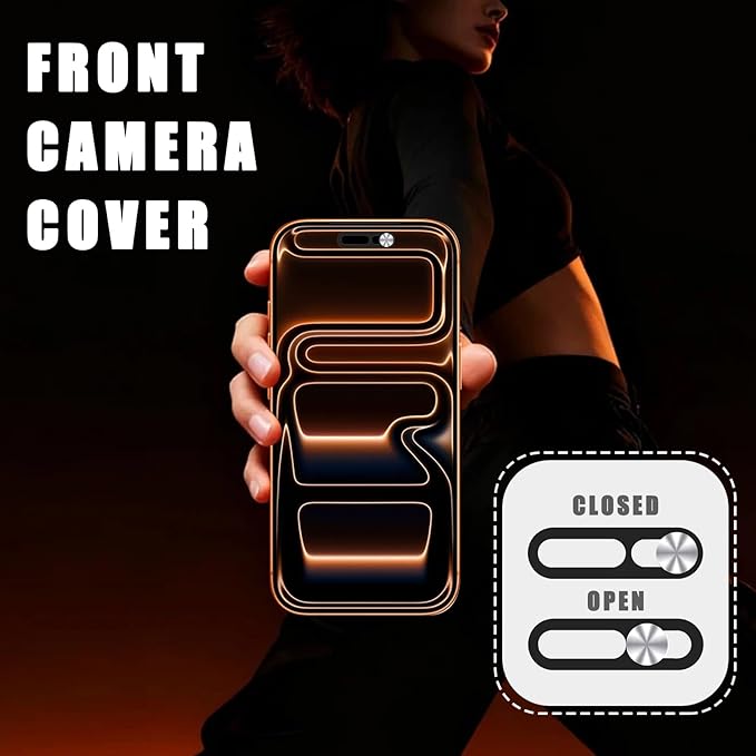 Front Camera Cover Compatible for iPhone 17/17 Air /17 Pro/17 Pro Max,Webcam Cover Protect Privacy and Security,Not Affect Face ID, 2 Pack-Silver