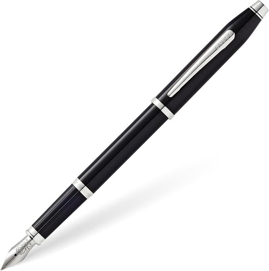 Cross Century II Black Lacquer Medium Nib Fountain Pen - Professional Pen for Everyday Use - Smooth Writing - Comfortable Grip - Black Ink - Durable Construction - Includes Gift Box