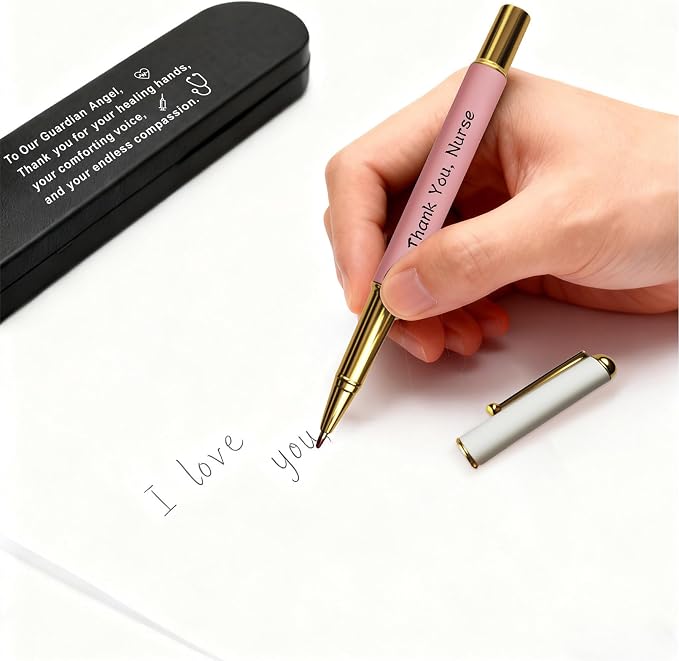 Gift for Nurses - Thank You Gel Pen with Healing Hands Quote, Nurse Appreciation & Graduation Present, Healthcare Worker Gift