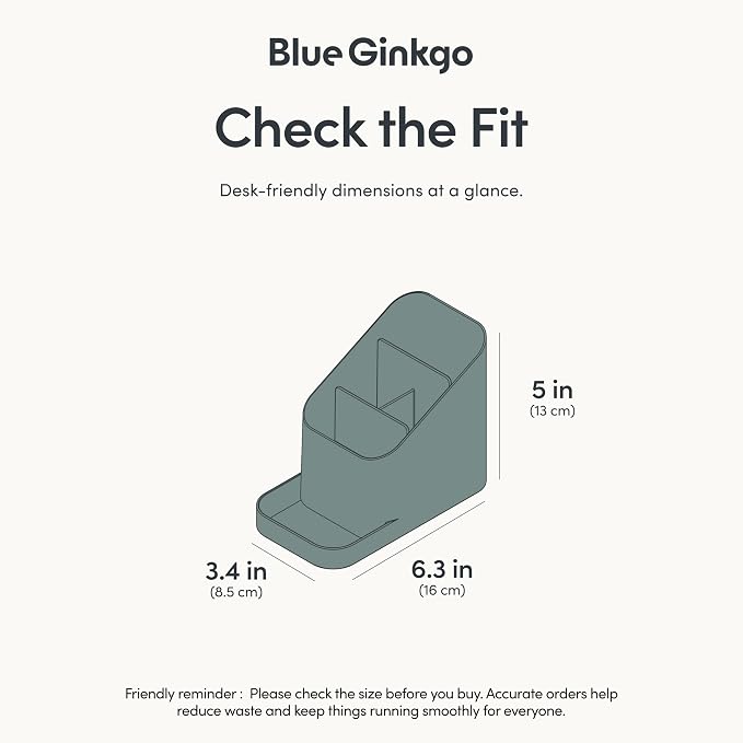BLUE GINKGO Pen Holder, Desk Organizer, Green, Made in Korea | Multi-Compartment. Space-Saving. Everyday Storage.