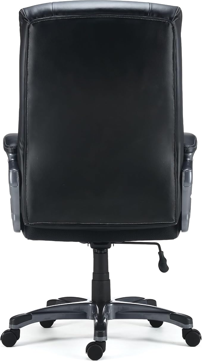 Staples Lockland Ergonomic Leather Managers Big & Tall Chair, 400 lb. Capacity, Black, 2/Pack