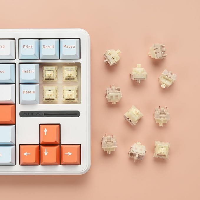 ELUTENG Brown Mechanical Keyboard Switches 100 Pieces 48gf Tactile Switches for Gaming Mechanical Keyboards 5 Pins POM Stem Pre Lubed Key Switches Compatible with MX Keyboard