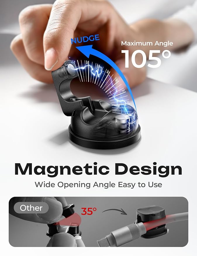 12-Pack Rotatable Cord Holder for Nightstand, LISEN 360°Rotating Magnetic Clips, No-Residue Strong Adhesive Cord Organizer for Desk, Phone Cord Holder for Home, Car, Office Desk Accessories