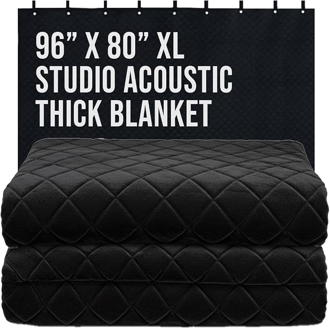 Boxer Tools Studio Grommeted Sound Dampening Blanket 80 in. x 96 in. Light Blocker, Moving Blanket, General Indoor/Outdoor Use, Machine Washable (2)