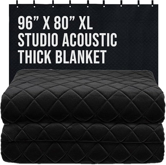 Boxer Tools Studio Grommeted Sound Dampening Blanket 80 in. x 96 in. Light Blocker, Moving Blanket, General Indoor/Outdoor Use, Machine Washable (2)