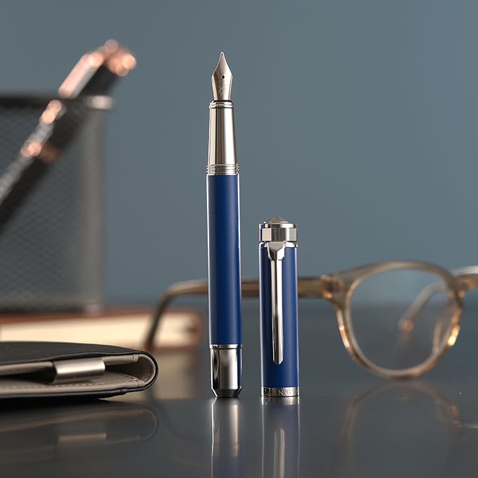 Ellington Pens Pocket Size Fountain Pen – Luxury Travel Calligraphy Pen | Premium Executive Writing Tool | Includes 1 Ink Cartridge, 3 Converters & Gift Box