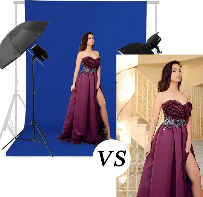 GFCC 6FT x 10FT Royal Blue Backdrop Background Blue Photo Background Photography Backdrop for Photoshoot Screen for Video Recording Picture