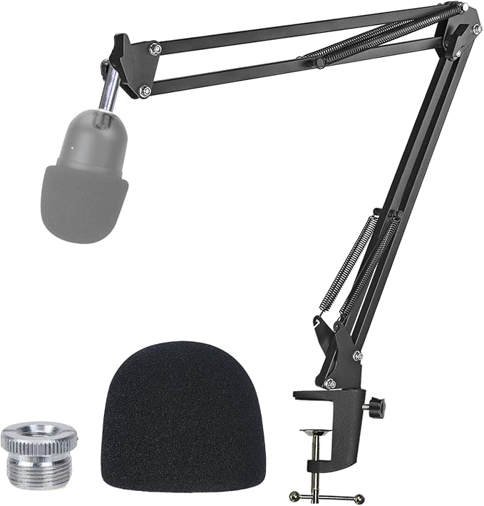 Razer Seiren Mini Boom Arm with Pop Filter - Mic Stand with Foam Cover Windscreen Compatible with Razer Seiren Mini Streaming Microphone by YOUSHARES