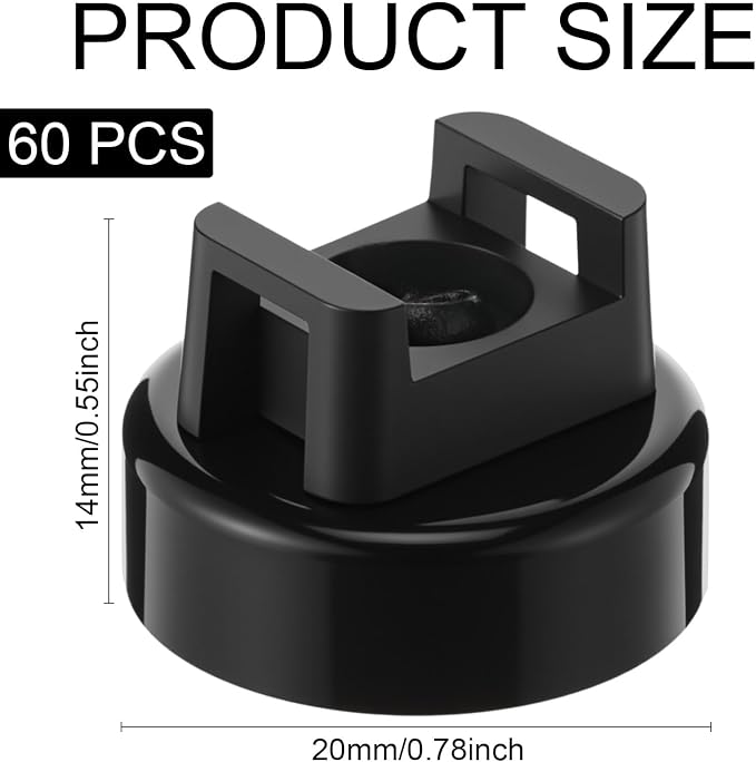 Yookeer 60 Pieces Magnet Zip Tie Mount 22 mm Heavy-duty Magnetic Zip Tie Mounts 22LBS Strong Multipurpose Wire Cable Holder Mount for Home Office Wire Management Marine Electrical Wiring