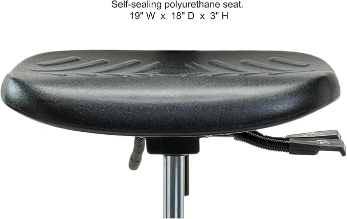 Perch Ergonomic Industrial Chair with Foot Ring | Medium Bench Height 20-28"