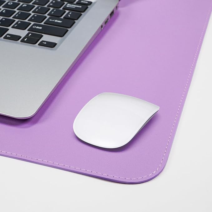AFIING Cork Desk Mat,Purple, 23.6" x 13.8", Desk Pad Protector | Dual-Sided Natural Cork & PU Leather, Non-Slip, Waterproof, For Office, Home & Gaming