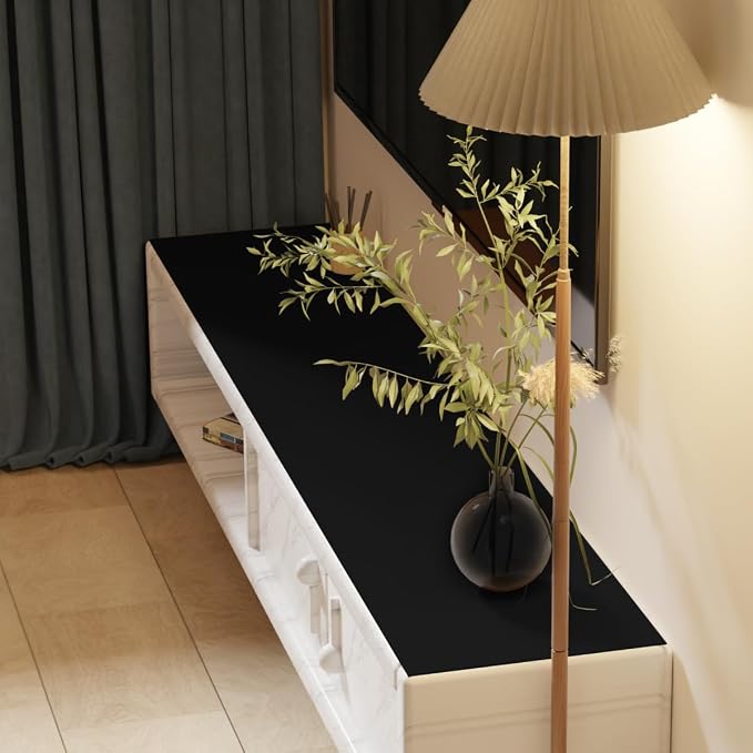Dresser Runners for Bedroom - 17x66 Inch Waterproof Easy to Clean Can Conceal Flaws Protector The Table Top from Scratches Used for Coffee Table Dresser(Black+Black 17x66)