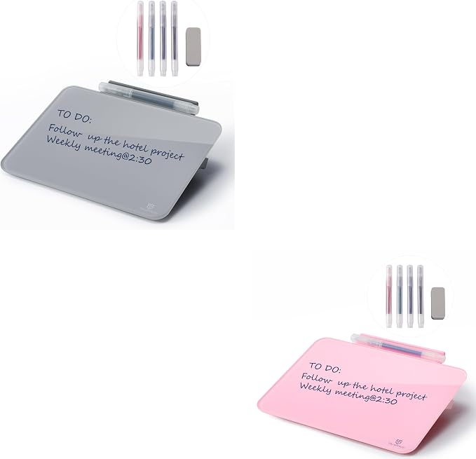Small Desktop Glass Dry-Erase whiteboard - 8 X 6 Inches × 2