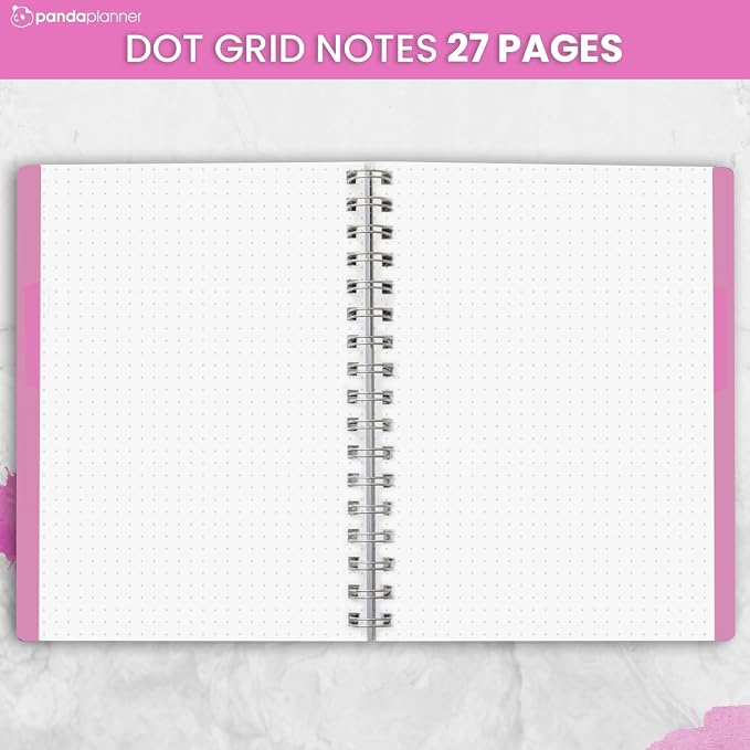 Panda Planner 2026 Undated Weekly Planner, Weekly To Do List Notebook with Spiral Binding - 5.75” x 8.25”, 52 Weeks - Undated Planner with Habit Tracker Notebook for Home, School & Office (Pink)
