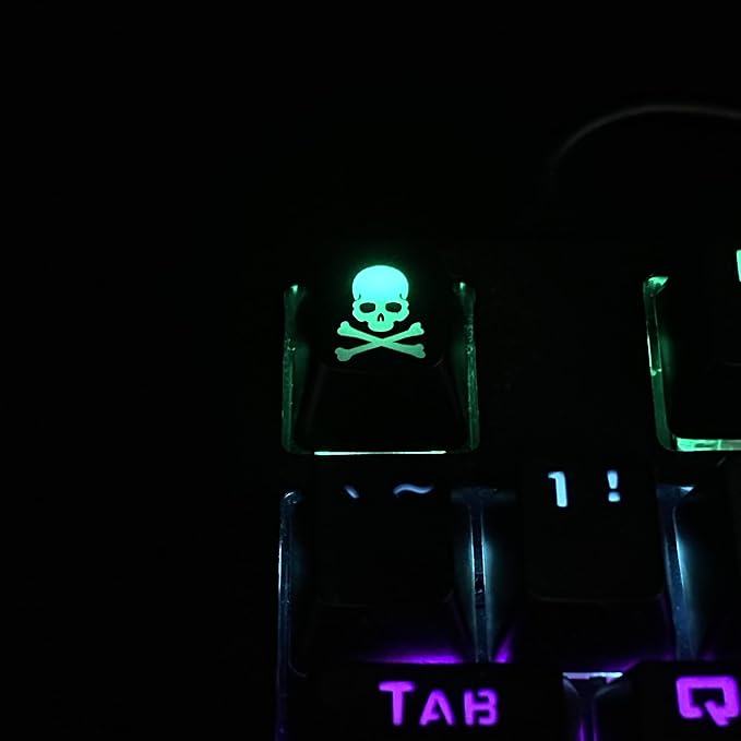 BTXETUEL Skull Artisan Keycap, Custom Mechanical Keyboard Keycap, SA Profile, R4, Translucent Backlight