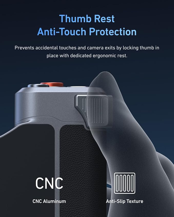 TELESIN Magnetic Master Grip Universal for iPhone/MagSafe, Phone Camera Grips Kit Built 3200mAh Battery Wireless Charging - DSLR Style Handle Holder -【Graphene Case Only for iPhone 17 Pro Max】