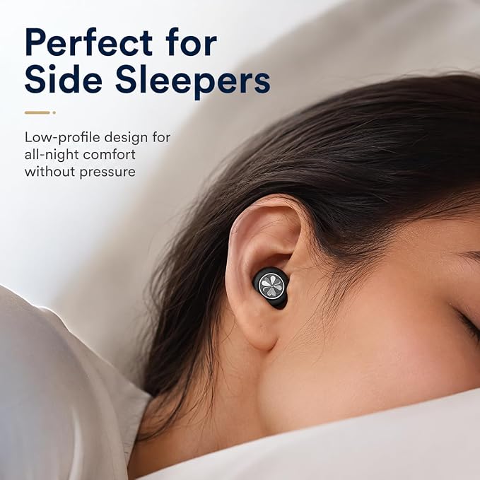 Ear Plugs Sleep Earplugs for Snoring & Noise Reduction, Soft Breathable Silicone Plugs with Metal Filter, Comfortable Reusable Ear Plugs for Adults (Black)