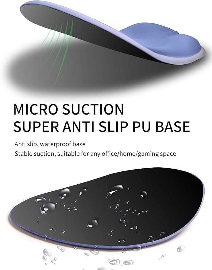Palm-Rest and Wrist-Hugging Mouse Pad Wrist Rest, Ergonomic Wrist Support with Curve Fitting Cushioned Memory Foam for Carpal Tunnel Pain Relief, 9.9 x 8.3 Inch, Purple Ombre