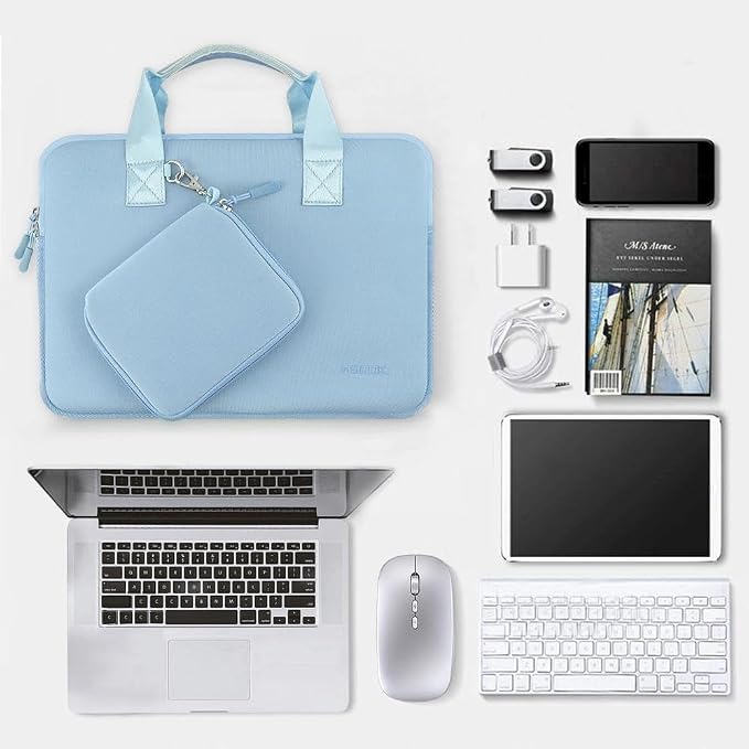 Hseok Laptop Sleeve 13.3-14 inch Case with Small Pouch, Neoprene Computer Bag Compatible with MacBook Neo/Pro 14 M5/M4/M3/M2/M1, Mac Air/Pro 13.3, XPS 14 and Most 13-14 inch Notebooks,S02B01