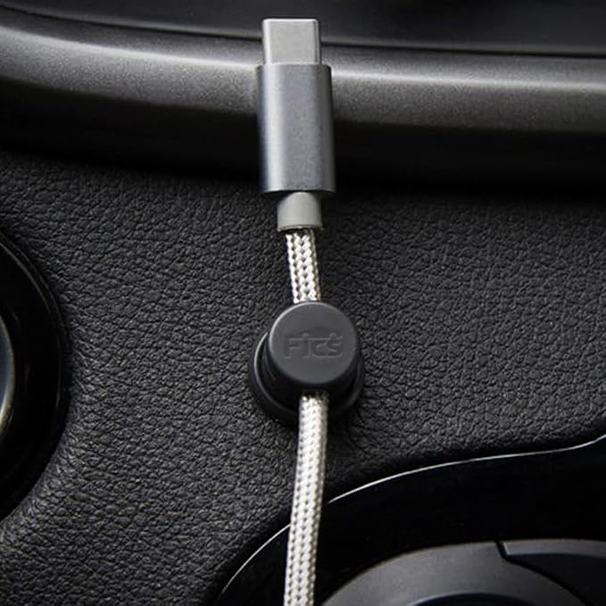 FICS 4PCS Cable Management Cord Holder Organizer, Magnetic Adhesive Cable Clips Wire Keeper for Desktop, Under Desk, Wall, Car, Office & Home