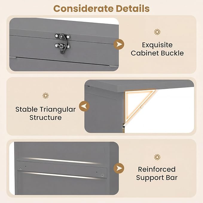 Giantex Wall Mounted Desk, Foldable Convertible Computer Desk with Storage Shelves, Space Saving Fold Out Table, Folding Floating Writing Desk for Small Spaces, Home Office, Bedroom, Apartment (Grey)