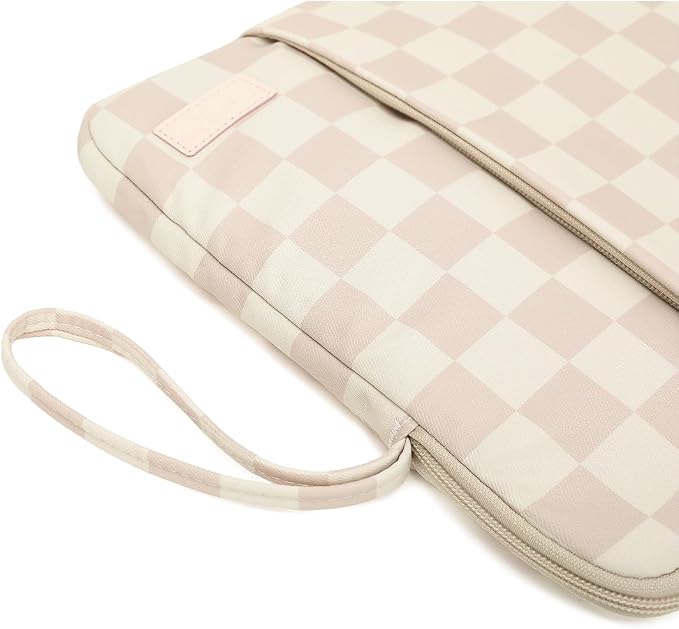Laptop Sleeve 13.3 inch14 Inch, 15.6inchWater Resistant Traveling Computer Cover with Handle, Shockproof Protective Carrying Laptop Case (Y8-Khaki Checker, 12.5 inch-13.5 inch)