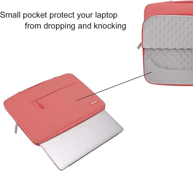 MOSISO Laptop Case 16 inch, 15-15.6 inch Laptop Sleeve with Handle Compatible with MacBook Pro 16 M5 M4 M3 M2 M1, HP Acer Dell Lenovo ASUS, Polyester Multifunctional Computer Bag, Living Coral