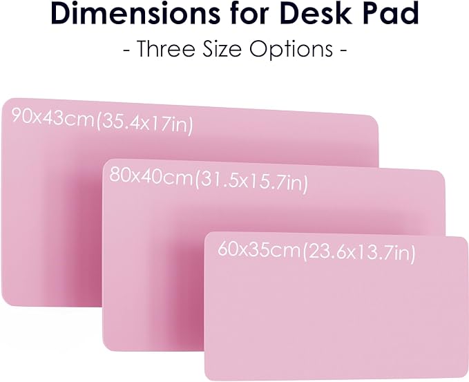 Leather Desk Pad Protector, Waterproof Mouse Pad, PU Desk Mat, Office Desk Cover, Desk Writing Mat for Office/Home/Work/Cubicle (Pink) 31.5x15.7 in
