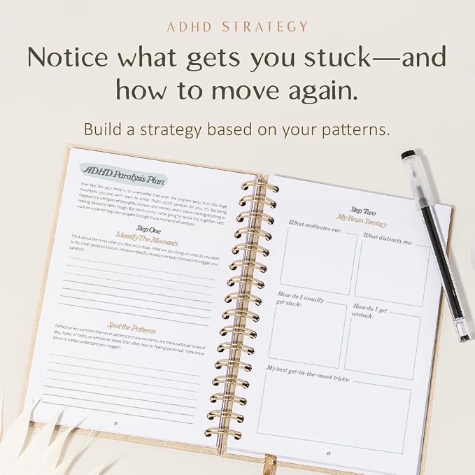 The ADHD Planner - Undated Daily Weekly Schedule Organizer Journal for Disorganized People - Habit Tracker Record Emotions & Mood - Academic Goals - Structure & Focus for Adults Brains (Spiral)