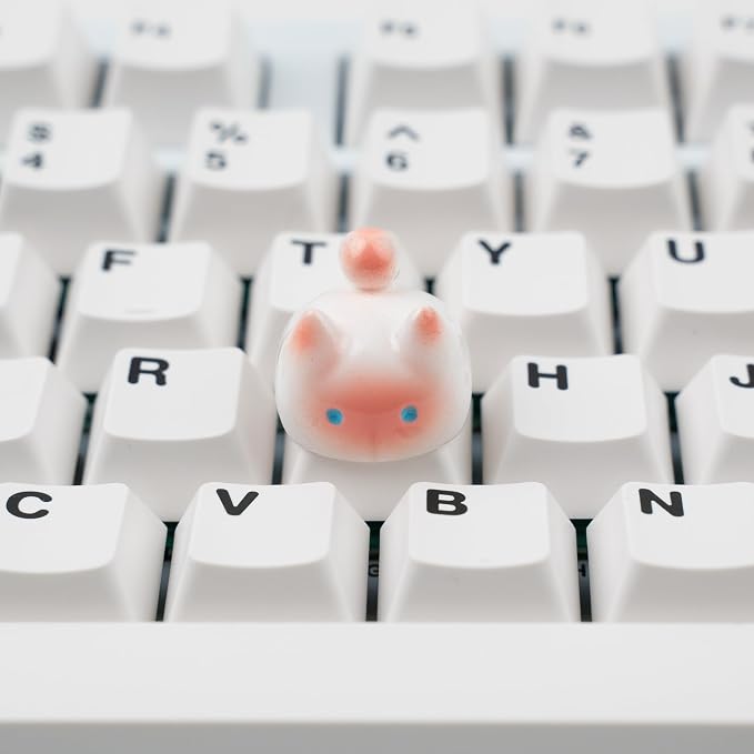 Artisan Cat Keycap, Resin Keycap 1U Size, Openable Design, MX Switch Compatible for Mechanical Gaming Keyboards