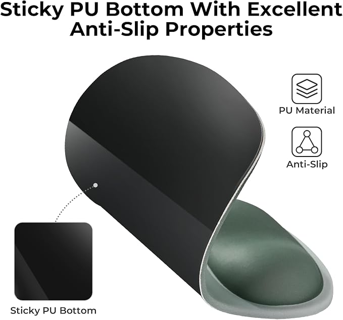 EooCoo Ergonomic Mouse Pad with Gel Wrist Rest Support Middle Concave Design, Relieve Wrist Pain Mousepad, Non-Slip Base for Laptop, Computer, Office Desk Accessories, Carpal Tunnel Syndrome