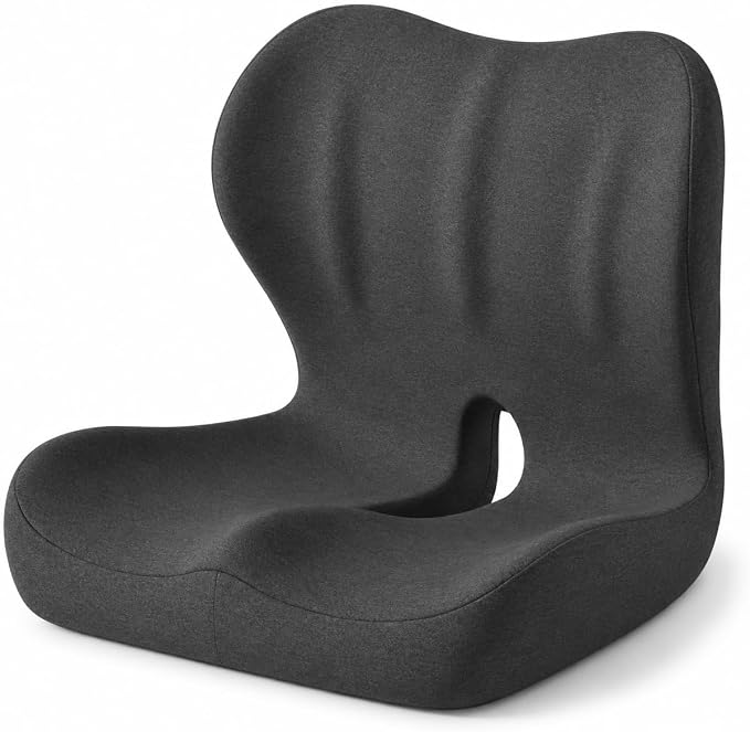 Ergonomic Memory Foam Seat Cushion for Tailbone Pain Relief, Suitable for Office Home Chair, Car and Wheelchair (Black(Oversized))