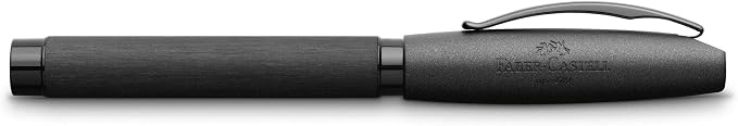 Faber-Castell Essentio Aluminum Black Fountain Pen - Extra Fine Nib with Black Ink - Fine Writing Instruments